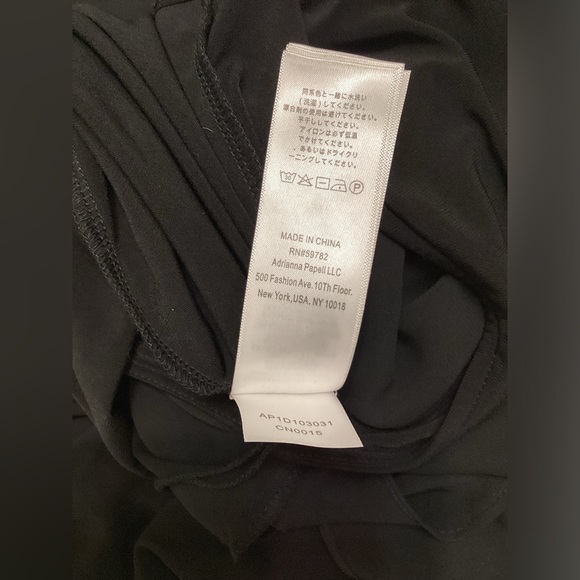 Adrianna Papell Black Chiffon Flutter Sleeve A-Line Dress Size L - Picture 13 of 14